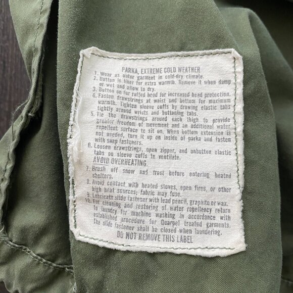 vintage army extreme cold weather fishtail parka with lining no hood  M65 - Picture 11 of 15
